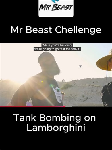 🚗💥 Lamborghini vs Tank Blast | MrBeast Challenge (Part 17) The extreme challenge continues in Part 17. After the massive tank blast, the Lamborghini faces serious damage in this insane destruction test. Inspired by MrBeast-style viral challenges, this part shows the shocking impact and what happens to the luxury supercar after the explosion. Part 17 of the Lamborghini vs tank challenge inspired by MrBeast. Watch the aftermath of the powerful tank blast as the luxury supercar takes heavy damage