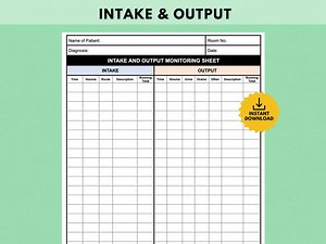 Intake and Output Monitoring Sheet, ICU Nursing Monitoring Sheet, Med Surg Report Sheet, Telemetry Nurse Report Sheet, Nursing Student Sheet - Etsy