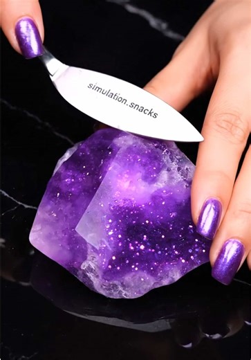 Stone to cream ASMR transformation💜😍 #fyp #asmr #oddlysatisfying #asmrsounds #gemstone