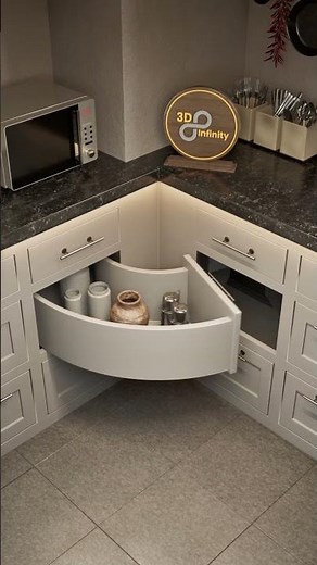 Innovative Kitchen Storage Solution #satisfyingvideo #3danimation #furnituredesign #innovation
