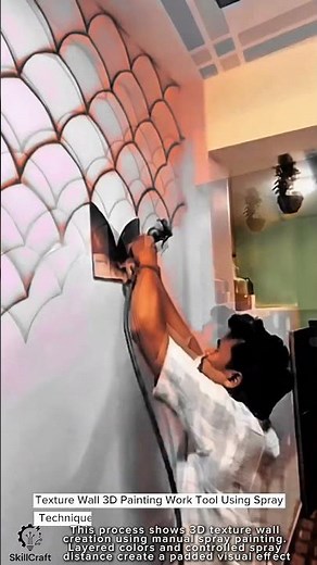 Texture Wall 3D Painting Work Tool Using Spray Technique #worktool