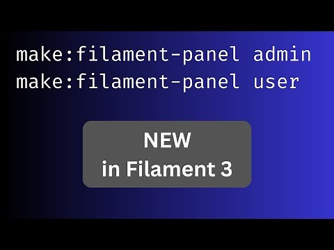 NEW in Filament 3: Multiple Panels