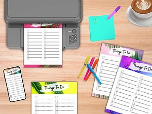 Printable Checklist Printable PDF 2 Columns 10 Designs Basic Checklist Basic To Do List Checklist Neon Checklist. - Etsy.de