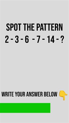 do you see the pattern ?