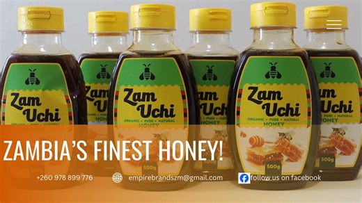 15 reactions · 3 comments | Buy Zam Uchi, Zambia’s Finest Honey & Support Local bee keepers! When you choose Zam Uchi, you're not just choosing exceptional honey, You're supporting local beekeepers, empowering communities, and tasting the authentic pride of Zambia. #Support local #Taste the pride of Zambia #Buy Zam Uchi For more inquiries or more information, contact Empire Brands on +260 - 978 - 899 - 776 | Zambian Business Times | Facebook