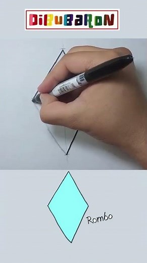 How to draw a rhombus step by step | Easy drawing | Quick draw