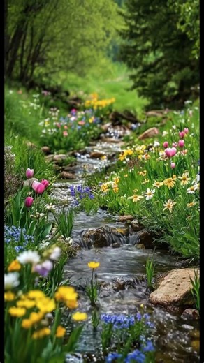 Spring Stream & Bird Sounds 🌸💧 | Relaxing Nature.#SpringNature #BirdSounds#CalmNature