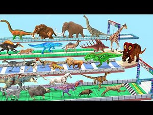 Ultimate Race 30 Wild Animals vs Dinosaurs Which is the fastest? Animal Revolt Battle Simulator