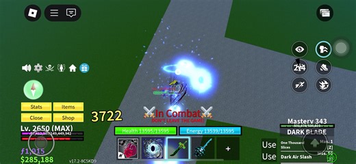 Darkblade combo#roblox#bloxfruits#blofruitscombo#darkbladecombo