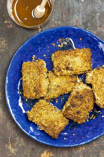 Fried Feta with Honey and Sesame