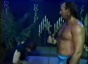 Unforgettable moment in The Funeral Parlor #OTD in 1992. Great setup for our WrestleMania match in The Hoosier Dome! #AEW #AEWDynamite #AEWRevolution | Jake "The Snake" Roberts
