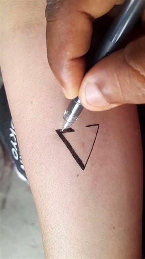 V tattoo design on hand with pen #tattoo #shorts #trending