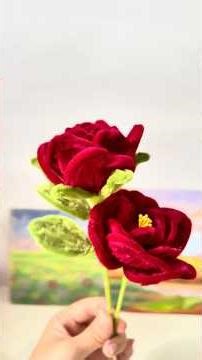 Easy rose flowers tutorial from pipe cleaner #pipecleanercrafts #valentinesgift #handmade #diy