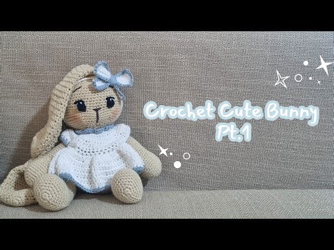No-Sew Crochet Bunny Doll 🐰 | Amigurumi Bunny Tutorial for Beginners | Pt.1 : Ears , Arms & Legs