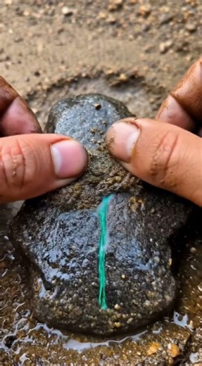 Geologists: Explain this neon green stripe! 👇