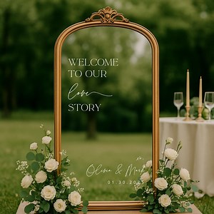 Wedding Mirror Decal: Personalized "welcome to Our Love Story" Vinyl Sign - Etsy