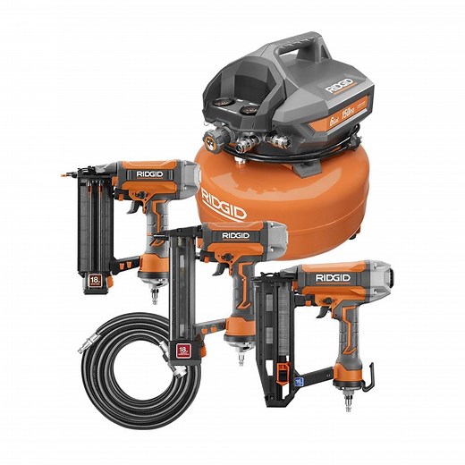 Reviews for RIDGID 6 Gal. Portable Electric Pancake Air Compressor w/ 18GA Brad Nailer, 16GA Straight Finish Nailer, & 18GA Finish Stapler | Pg 2 - The Home Depot
