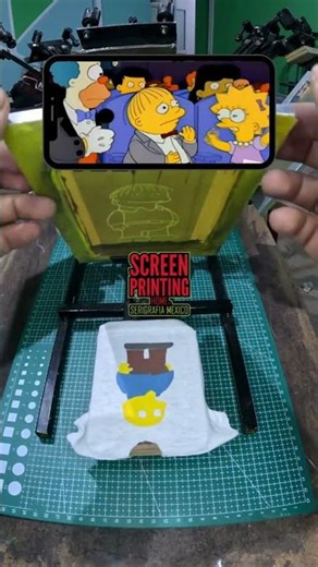 4-color screen printing #thesimpsons #screenprinting #viral