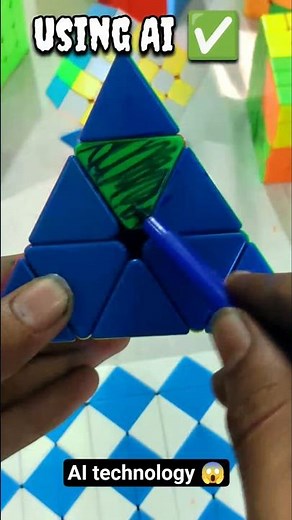 pyramid Cube solve by using Ai 😱 l ai tricks l #cube #shortclips #video