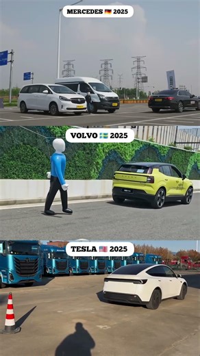 Mercedes VS Tesla VS Volvo — Ultimate AEB Brake Test Under Pressure ⚠️ Who Stops First?