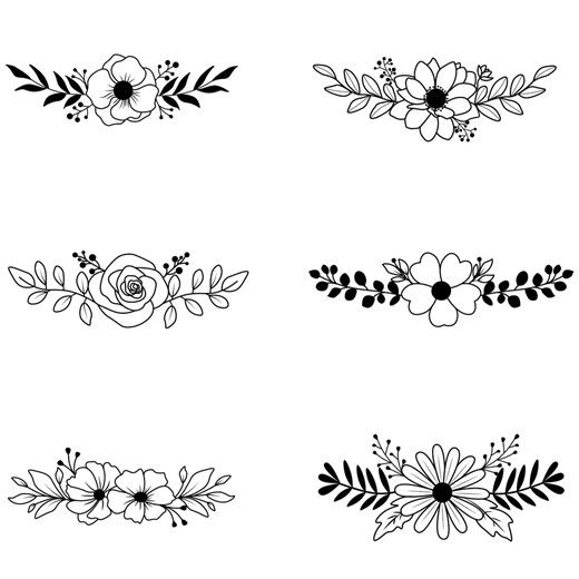 Flower Svg Bundle, Flower SVG, Floral Svg, Flower Svg Cut Files, Wedding, Border, Bundle, Flower Corner, Svg Files for Cricut and Silhouette - Etsy