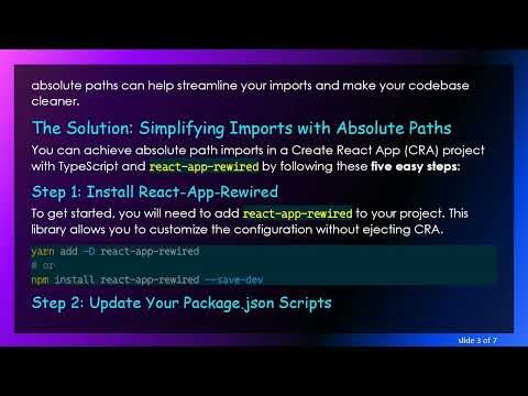 Mastering Absolute Path Imports in Your React Project with React-App-Rewired and TypeScript