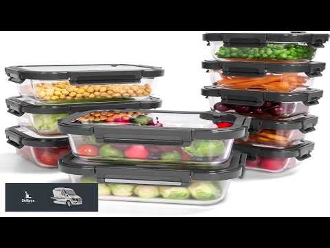 10 Pack Glass Food Storage Containers with Tempered Lids Borosilicate Airtight Oven Safe
