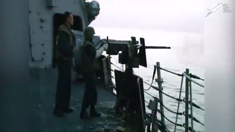 Firing US Monstrously Powerful Twin M-2 Machine Gun During Scary Exercise at Sea