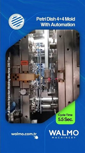 Petri Dish Cup Production | Electric Injection Molding Machine #petridish #electricinjectionmolding