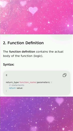 CS25C01 UNIT 3 Function declaration, definition, calling c