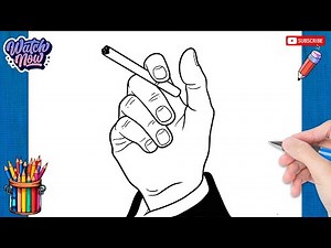 How to draw Hand Holding Cigarette - Hand Holding Cigarette Drawing Ideas