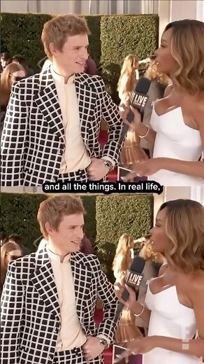 Eddie Redmayne shares why his wife helps to style him. #GoldenGlobes #AwardsSeason