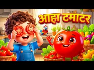 आहा टमाटर - Aaha Tamatar Bade Mazedar | Hindi Nursery Rhymes And Kids Song | Aayu Rhymes