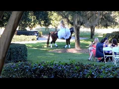 Bride Riding In On A Horse For Wedding Ceremony Entrance (Two Different Weddings)