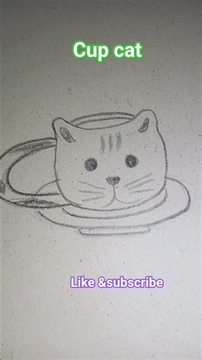 CUP CAT & TEAPOT Drawing I HOW TO DRAW A COFFEE CUP DRAWING #catbowl #mug #teacup #cup #cat #art
