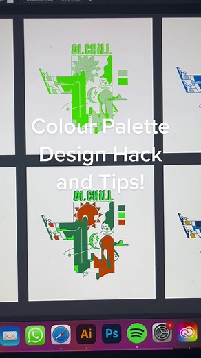 Here’s a super simple method I use for creating and refining my colour palettes! 🎨 #howto #designinspiration #designtips #designhacks #colorpalette #colourpalette #illustrator #illustrationtutorial #fyp #designer