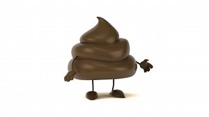Fun 3D cartoon poop walking and talking