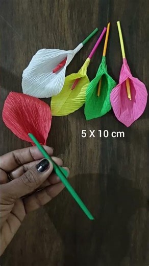 DIY Lily Crepe Paper Flower | Easy & Beautiful Papercraft #Shorts