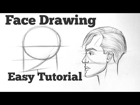 How to draw a side face view(Male) easy with basics for beginners| Face sketch drawing tutorial easy