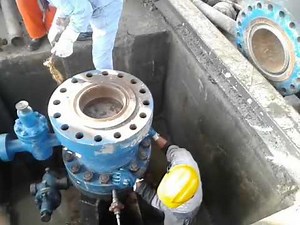 Well head setup in progress