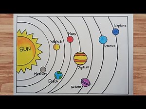 solar system drawing | solar system drawing easy step by step | solar system drawing school project