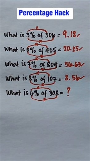 Percentage Hack #math #basicmath #mathematics #mathtricks #mathtutor #mathchallenge | Math Ideas