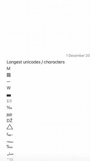 Longest and widest Unicode characters! (Unicodes in desc) #subscribe