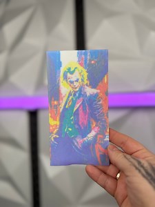🤩The included colors are perfectly matched to the CMYK color model. 💥Joker Lithophane CMYK🌠🌀STL : https://makerworld.com/models/207186 🪀Filament: PLA ⏰ Print Time : 18h🖨️Printer: a1 Mini💻Slicer:Bambu Studio〰️Layer Height 0.2 mm 🌀10% Infill.🔱 | Print Warriorr