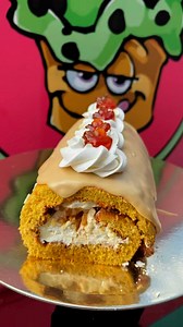 Wednesday special! Maple cake roll! Maple cake rolled and filled with frosting and crushed maple candies. Topped with maple glaze, more frosting and maple candies! Paired with vanilla soft serve and real maple syrup! Topped with whipped cream! Available at both locations! $6.99 at both locations while supplies last. | King Kone