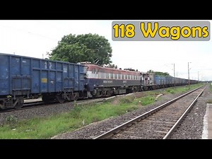Python Freight Train with 118 Wagons | Longest Train in Indian Railways | Indian Railways