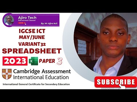 IGCSE ICT (0417/0983) Paper 3 Spreadsheet May June 2023 Variant 32 | Microsoft Excel