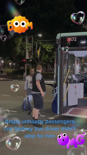 Angry bus passengers in Sydney