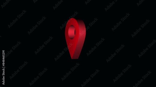 Location icon on transparent background. Simple looped animation. 3d rendered movie clip with alpha channel