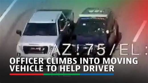 294K views · 1.6K reactions | A Michigan police officer was involved in an unusual traffic stop on September 12 when the officer leaned out of a moving vehicle to help a driver experiencing a medical issue in a pickup truck that was drifting erratically in afternoon traffic. See comments section for the related story. | ABS-CBN News | Facebook